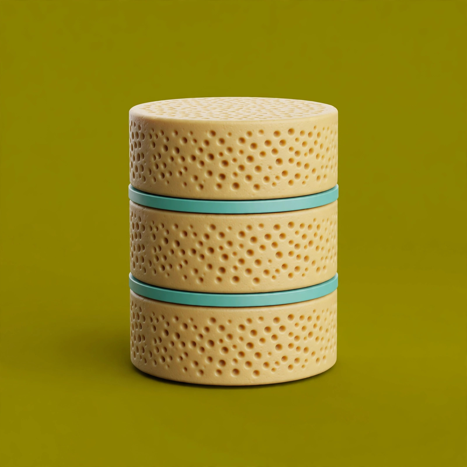 A tall stack of porous injera layers